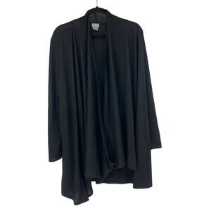 Chico’s Black Knit Drape Long Sleeve Capsule Minimalist Long Sleeve Tunic 3 XL